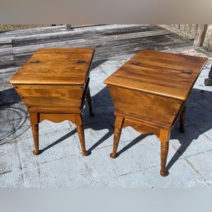 VINTAGE ETHAN ALLEN DOUGH BOX SIDE/END TABLES